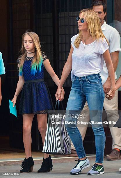 Heidi Klum is seen with her daughter Helene on June 29, 2016 in New York City.