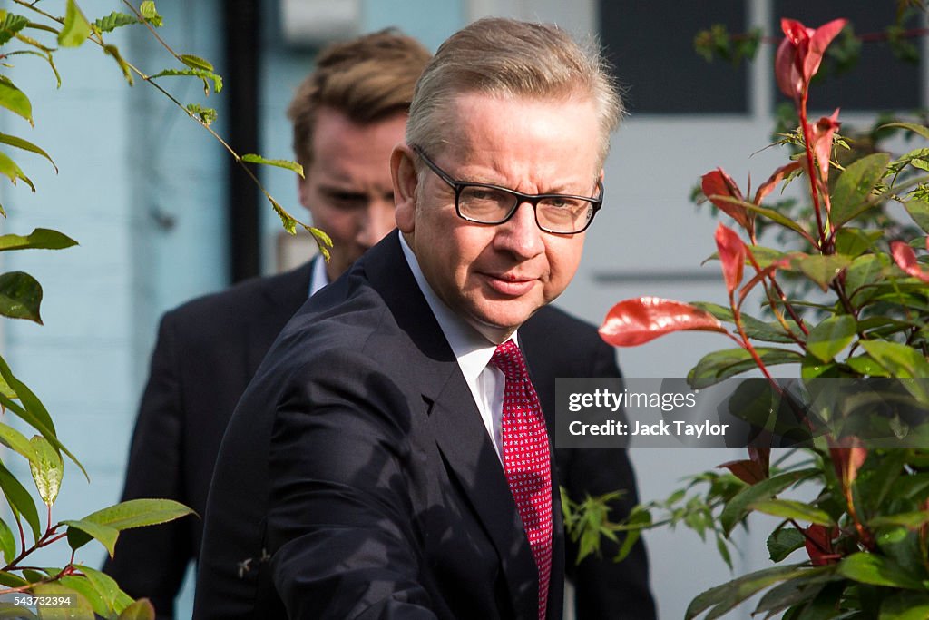 Justice Minister And Leading Brexit Campaigner Michael Gove Leaves Home