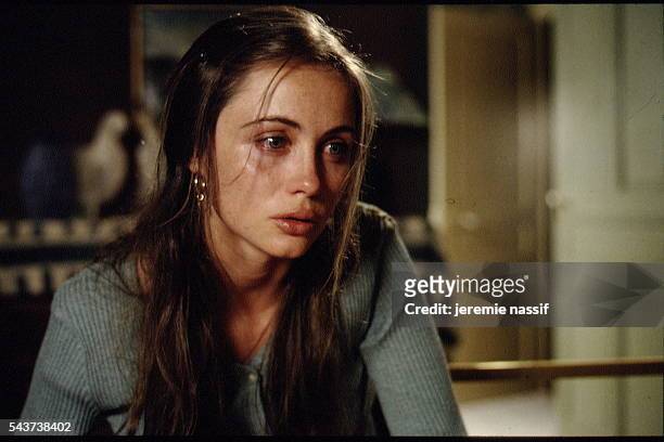 French actress Emmanuelle Beart on the set of L'enfer written by Henri-Georges Clouzot and directed by Claude Chabrol.