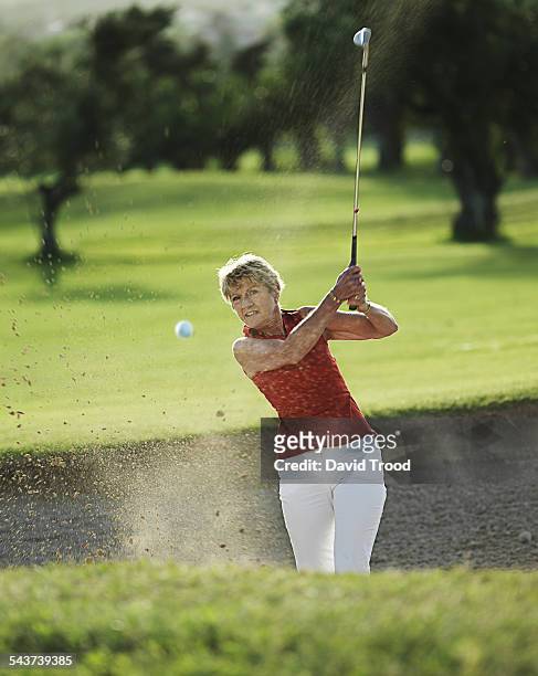 woman playing golf - golf short iron stock pictures, royalty-free photos & images