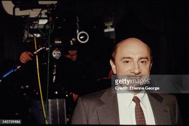 French actor Michel Blanc on the set of the film Prêt-à-Porter, , directed by American director Robert Altman.