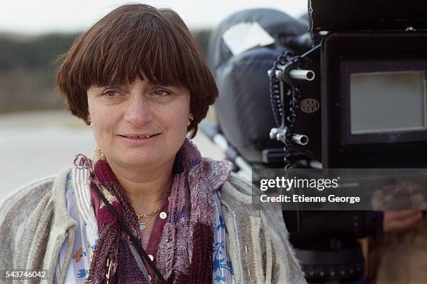 Director Agnès Varda on the set of her film "Jane B. Par Agnès V."