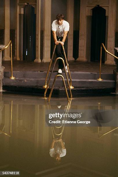 Yugoslav-born director and cartoonist Enki Bilal on the set of his movie "Bunker Palace Hotel".