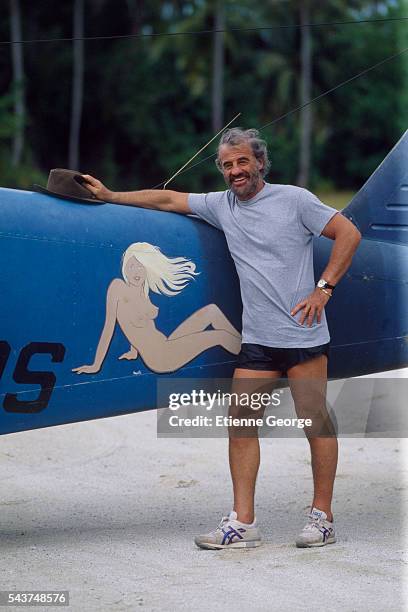 Actor Jean-Paul Belmondo on the set of "Itineraire d'un enfant gate", directed by Claude Lelouch. Belmondo won the 1989 Cesar award for Best Actor...