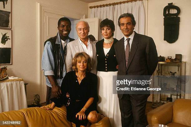 Actors Isaach De Bankole, French director Gérard Oury, Sabine Azéma, Pierre Arditi and French scriptwriter Daniele Thompson.