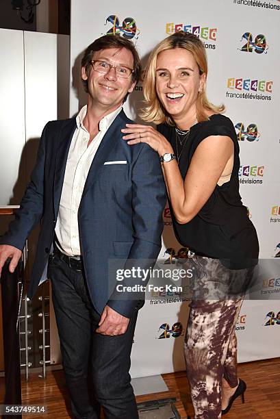 Laurent Romejko and Marine Vignes attend France Television presents its programs 2016-2017 at France Television studios on June 29, 2016 in Paris,...