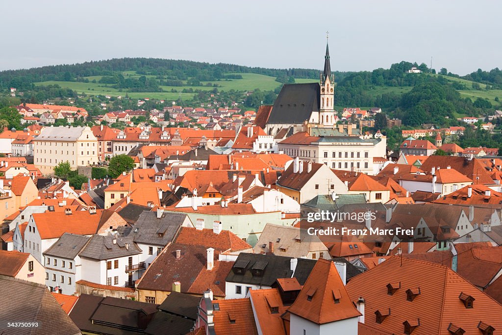 View over St. Vitus church, Cesky Krumlov