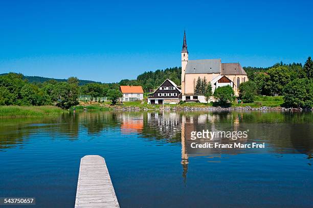 lipno reservoir and the village predni vyton - czech republic stock pictures, royalty-free photos & images