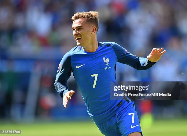 Saint-Etienne Pilka nozna Euro 2016 mecz 1/8 finalu Francja - Irlandia N/z bramka gol radosc Antoine Griezmann Foto Lukasz Laskowski / PressFocus/MB...