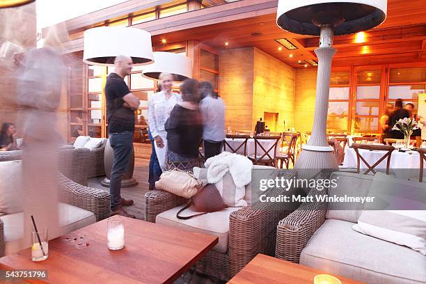 General view of atmosphere at the Jetsmarter and Tanqueray celebrate Paula Patton Haute Living Cover at Nobu Malibu on June 29, 2016 in Malibu,...