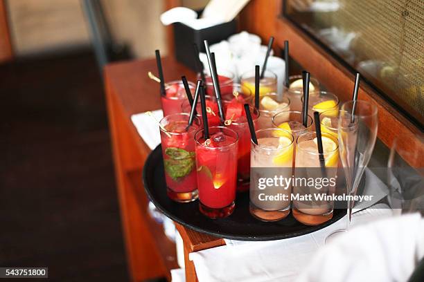 General view of atmosphere at the Jetsmarter and Tanqueray celebrate Paula Patton Haute Living Cover at Nobu Malibu on June 29, 2016 in Malibu,...