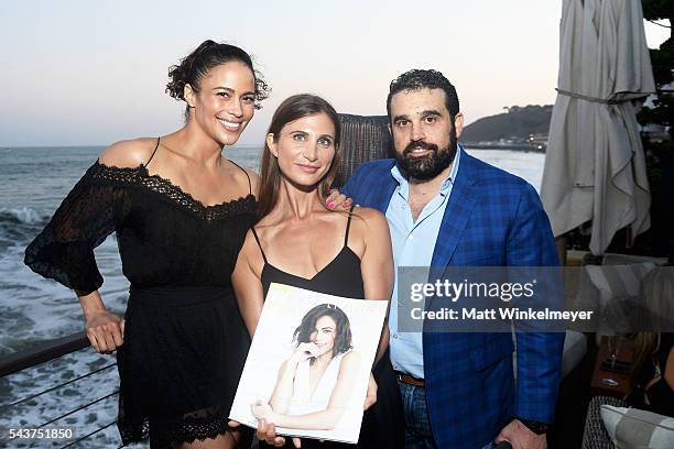 Actress Paula Patton, Executive editor of Haute Living Laura Schreffler, and co-founder of Haute Media Group Seth Semilof attend Jetsmarter and...