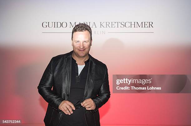 Designer Guido Maria Kretschmer at the Guido Maria Kretschmer show during the Mercedes-Benz Fashion Week Berlin Spring/Summer 2017 at Erika Hess...