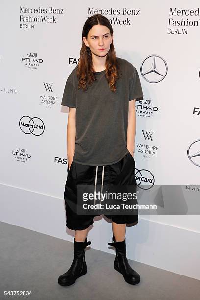Eliot Paulina Sumner, daughter of singer Sting, attends the Mercedes-Benz Fashion Talk during the Mercedes-Benz Fashion Week Berlin Spring/Summer...