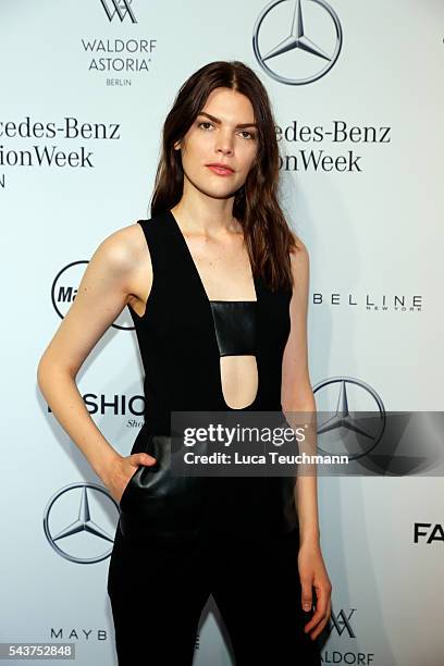 Lucie Von Alten attends the Mercedes-Benz Fashion Talk during the Mercedes-Benz Fashion Week Berlin Spring/Summer 2017 at Erika Hess Eisstadion on...