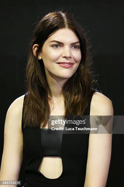 Lucie Von Alten attends the Mercedes-Benz Fashion Talk during the Mercedes-Benz Fashion Week Berlin Spring/Summer 2017 at Erika Hess Eisstadion on...