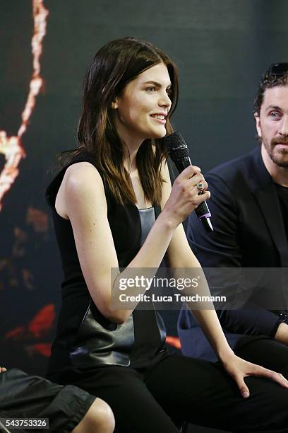 Lucie Von Alten attends the Mercedes-Benz Fashion Talk during the Mercedes-Benz Fashion Week Berlin Spring/Summer 2017 at Erika Hess Eisstadion on...