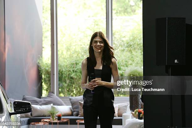 Lucie Von Alten attends the Mercedes-Benz Fashion Talk during the Mercedes-Benz Fashion Week Berlin Spring/Summer 2017 at Erika Hess Eisstadion on...