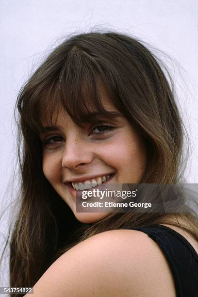 French actress Marie Trintignant on the set of the film "Premier Voyage" , directed by her mother, French director Nadine Trintignant. | Location: St...