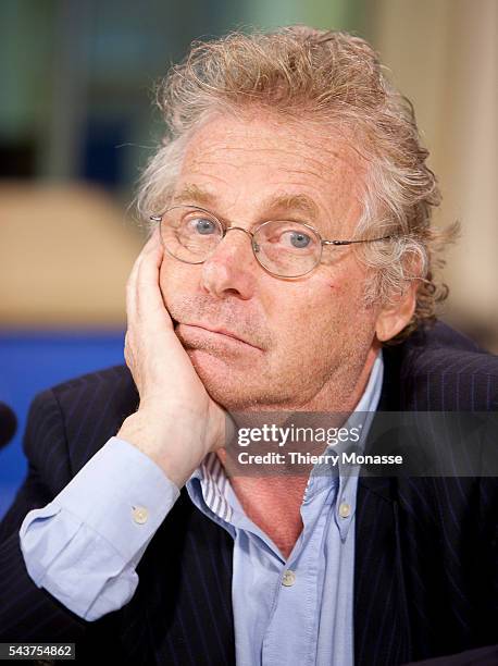 French/German Member of the European parliament, co President of the Green group, Daniel COHN BENDIT gives a news conference on press freedom in...