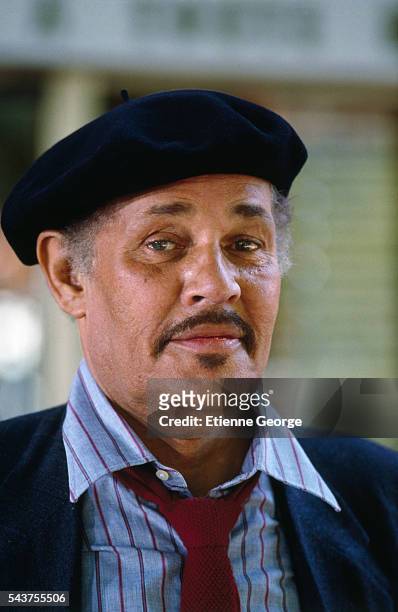 American jazz saxophonist Dexter Gordon on the set of 'Round Midnight, based on the David Rayfiel screenplay and directed by Bertrand Tavernier.