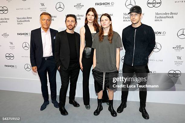 Wolfgang Schattling, David Koma, deisgner, Lucie Von Alten Eliot Paulina Sumner and Swedish director Christian Larson attend the Mercedes-Benz...