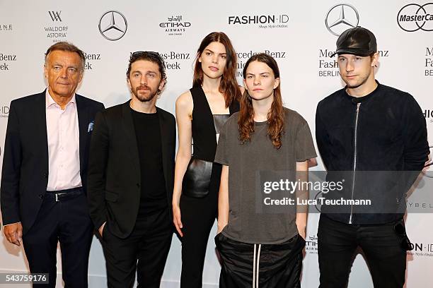 Wolfgang Schattling, David Koma, deisgner, Lucie Von Alten Eliot Paulina Sumner and Swedish director Christian Larson attend the Mercedes-Benz...