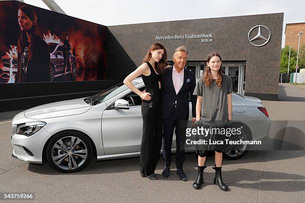 Lucie Von Alten, Wolfgang Schattling and Eliot Paulina Sumner attend the Mercedes-Benz Fashion Talk during the Mercedes-Benz Fashion Week Berlin...