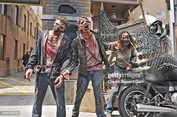 Zombies Don't Open, Dead Inside The Walking Dead Permanent Daytime Attraction> at Universal Studios Hollywood on June 28, 2016 in Universal City,...