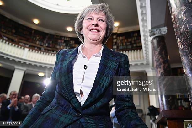 Home Secretary Theresa May, launches her bid for the Conservative Party leadership on June 30, 2016 in London,England.Nominations for MP's to declare...