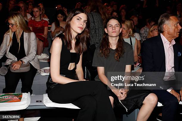 Lucie Von Alten, Eliot Paulina Sumner and Wolfgang Schattling attend the Wataru Tominaga presented by Mercedes-Benz & Elle show during the...