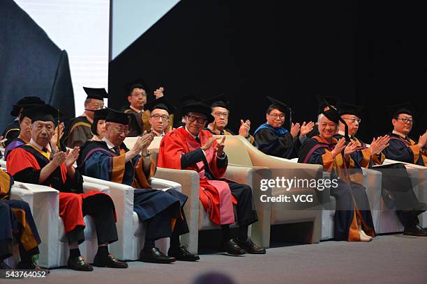 Chinese entrepreneur Li Ka-shing attends graduation ceremony of Shantou University on June 30, 2016 in Shantou, Guangdong Province of China. Hong...