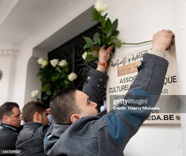 Belgium - Fire bomb attack at the Reda Mosque, News Photo