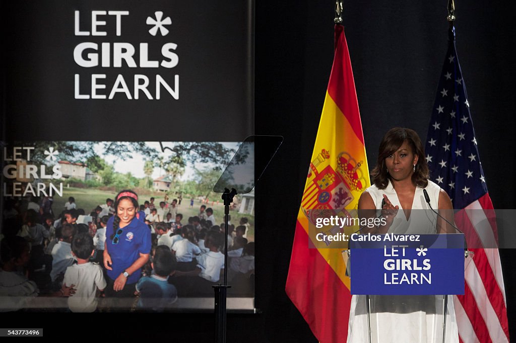 MIchelle Obama and Queen Letizia of Spain Attend 'Lets Girls Learn'