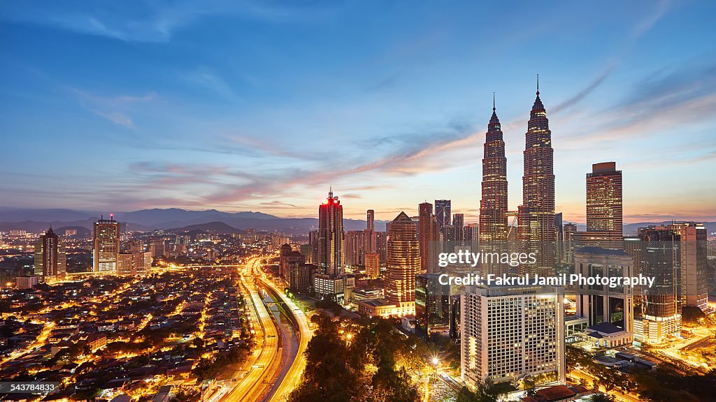 Sunrise view over Kuala Lumpur