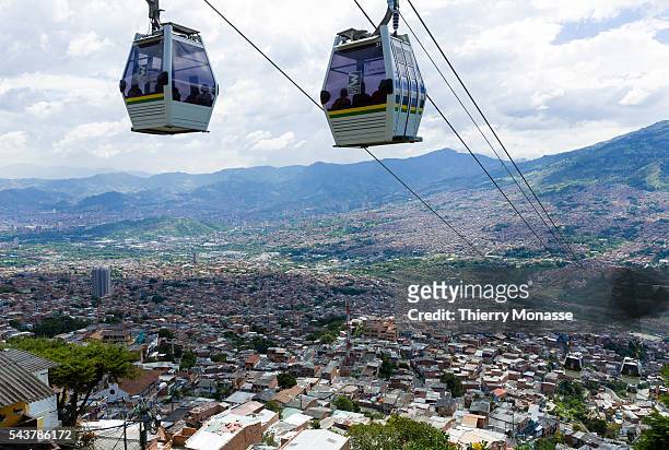 Medellín, Republic of Colombia, August 26, 2015. -- The Metrocable of the Medellín Metro .