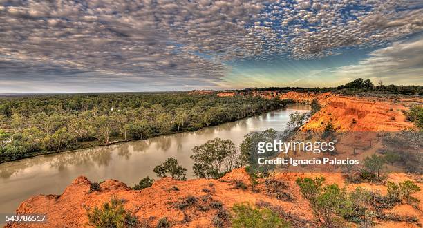 murray river at sunset, murray river national park - murray river stock pictures, royalty-free photos & images