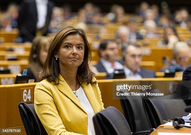 Brussels, Belgium, November 11? 2015. -- Slovenijan Member of the European Parliament Tanja FAJON is listening during a session of the European...