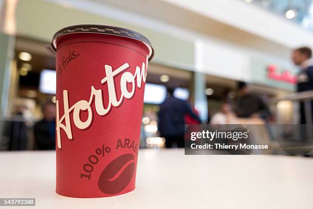 Toronto Pearson International Airport, Ontario, Canada, January 7, 2016. -- Tim Hortons Cafe and Bake Shop in Toronto airport. Tim Hortons Inc. Is a...