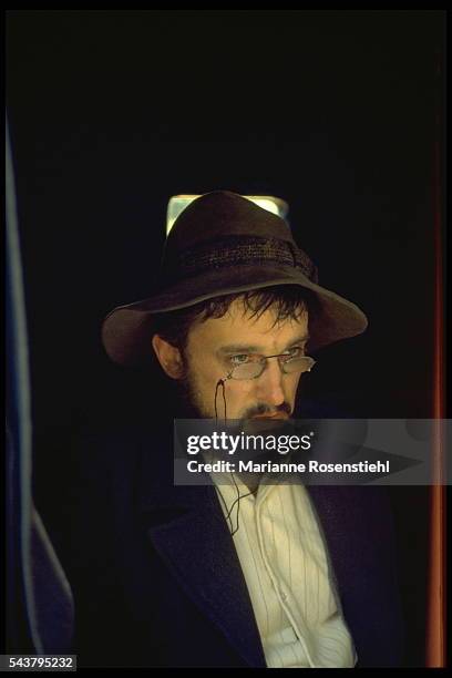 French actor Regis Royer on the set of Lautrec, by French director, screenwriter and actor Roger Planchon.