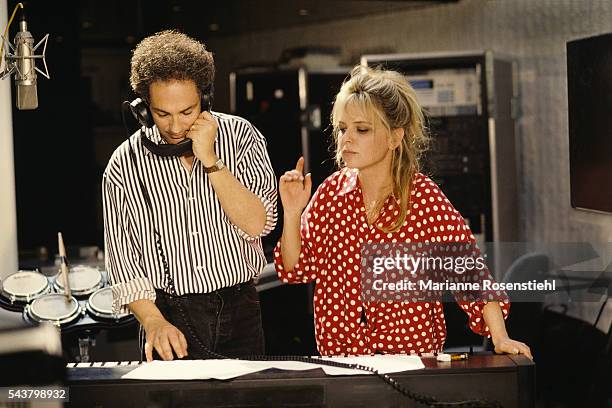 French singer and songwriter Michel Berger and his wife, singer France Gall.