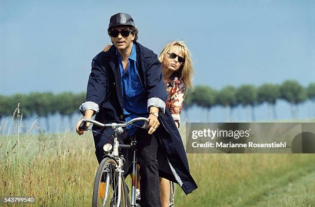 French singer and songwriter Michel Berger and his wife, singer France Gall.