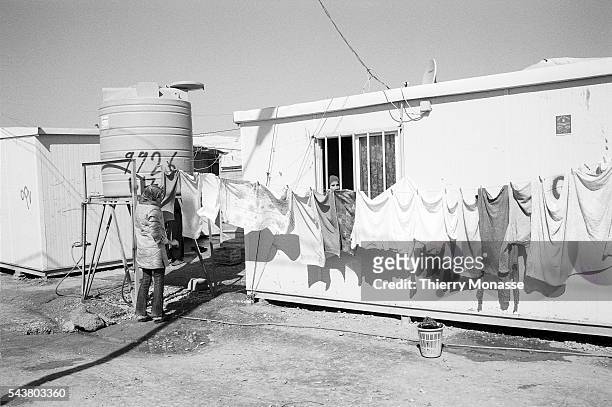 Za'atari, Mafraq Governorate, Jordan, February 5; 2014. -- The life in the main street of the camp called "the Champs Elyses". Zaatari is a refugee...
