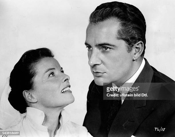 Hepburn, Katharine - Actress, USA*-+ - With her film partner Rossano Brazzi for the film 'Summertime', director: David Lean - 1957- Published by:...