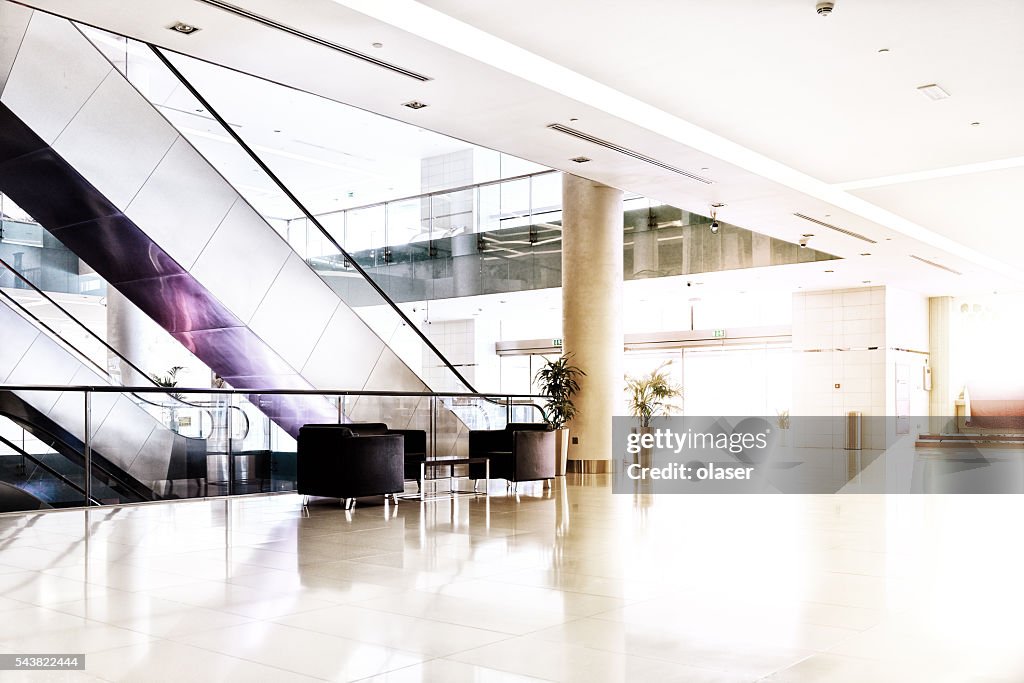 Empty shopping center in sunset, Dubai