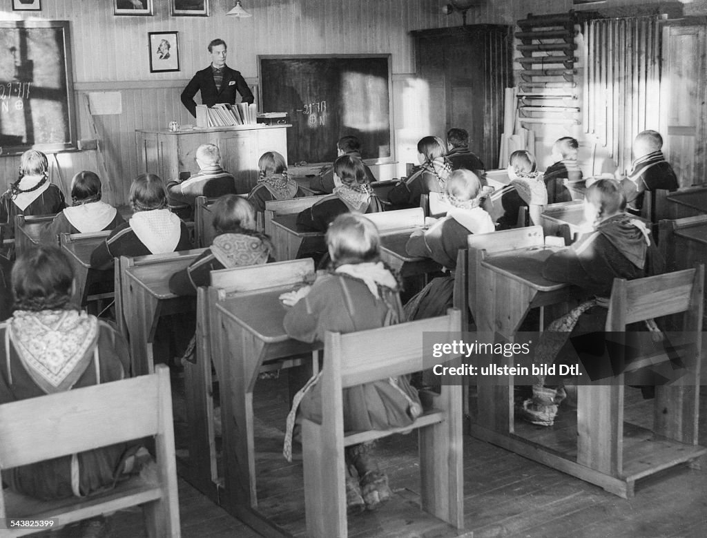 Winter boarding school for sami children during wintertime in... News