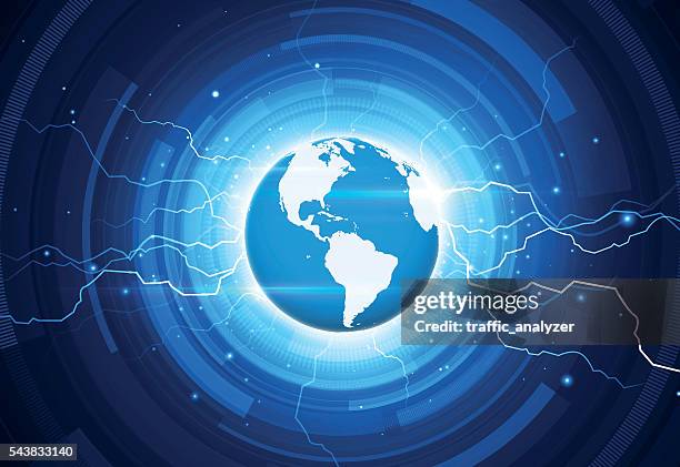 abstract globe background - lightning stock illustrations