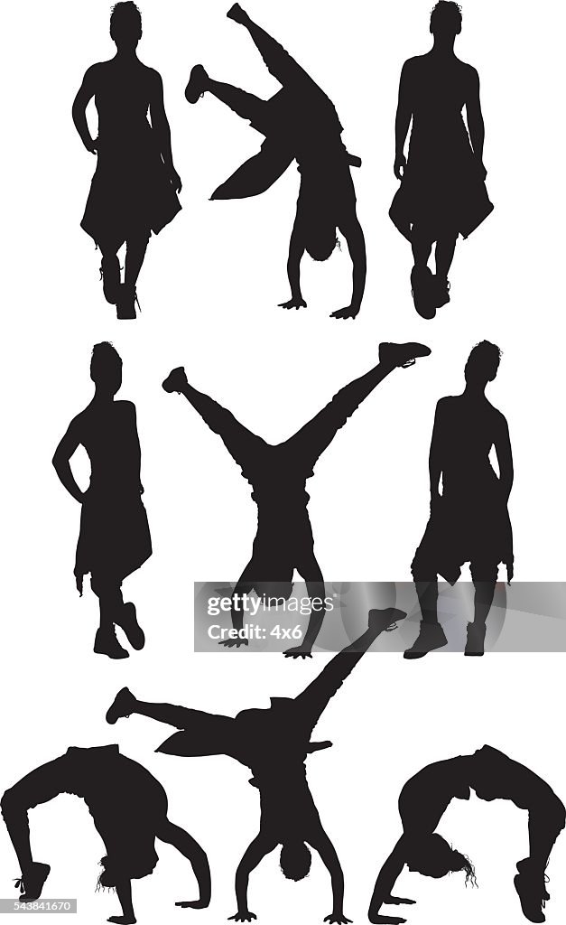 Sports woman in various actions