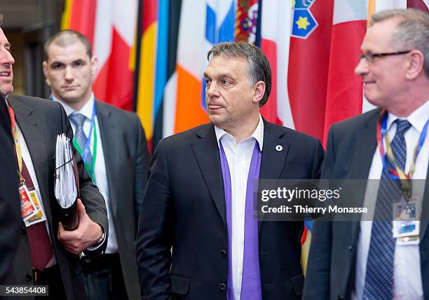 Brussels, Belgium, March 6; 2014. -- Hungarian Prime Minister Viktor ORBAN is leaving at the end of an EU chief of state Summit on Ukraine situation.