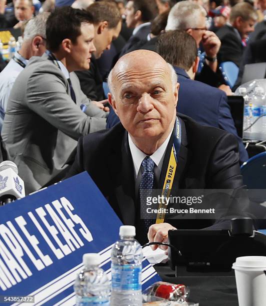 Lou Lamoriello of the Toronto Maple Leafs attends the 2016 NHL Draft on June 25, 2016 in Buffalo, New York.